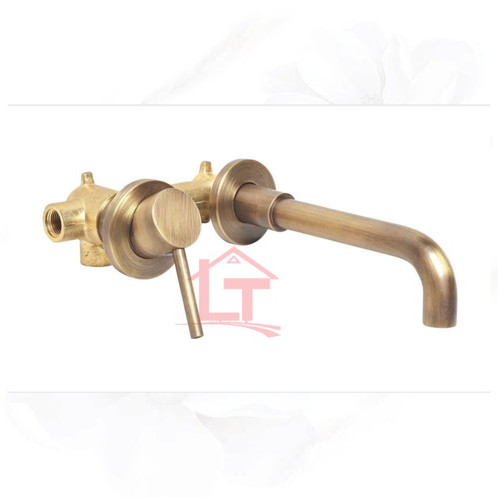Vòi Lavabo Âm Tường Đồng Cổ LD20 Cao Cấp